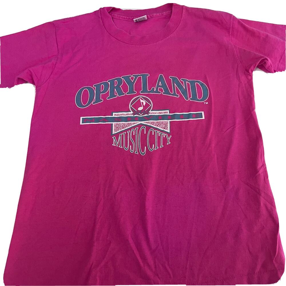 VIntage 90s Nashville Opryland Country Music City Single Stitch Pink T Shirt L